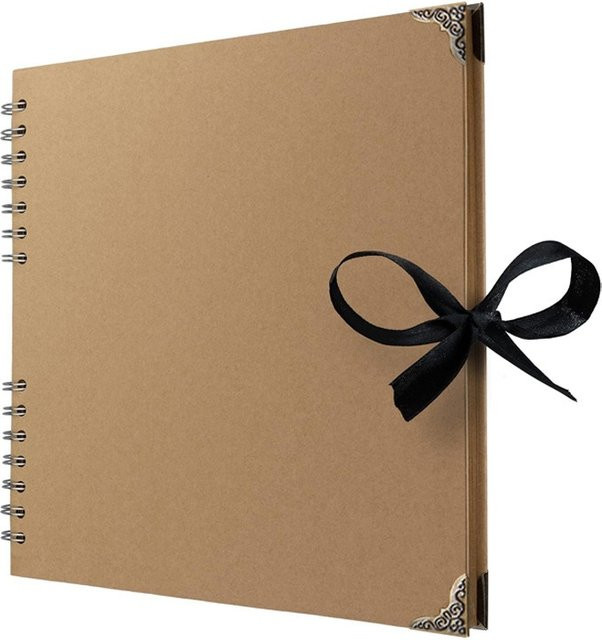 DIY Vintage Scrapbook Fotoalbum Braun mit 60 leeren Seiten, Durchmesser: 20,3 cm - Bild 1
