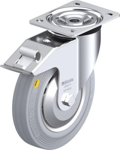 Blickle Lenkrolle L-RD 200K-FI-VLI-FA mit Feststeller, grau, Rad-Durchmesser: 20 cm, Tragfähigkeit: 350 kg - Bild 1