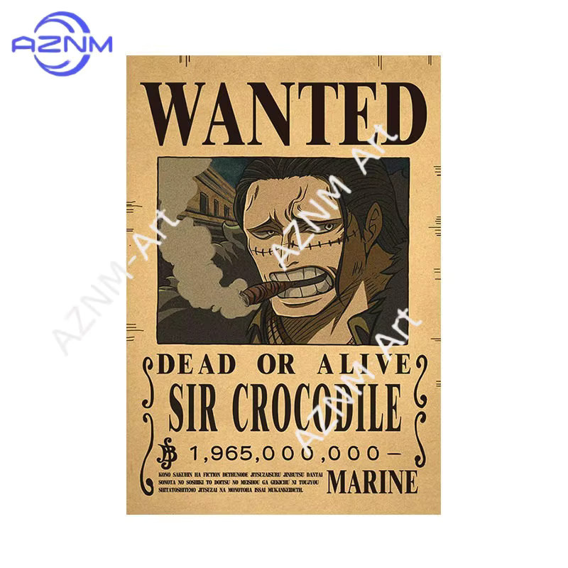 KAYOU One Piece Wanted Poster Strohhut-Gruppe Luffy Retro Kraftpapier Wanddeko als hängendes Gemälde - Bild 2