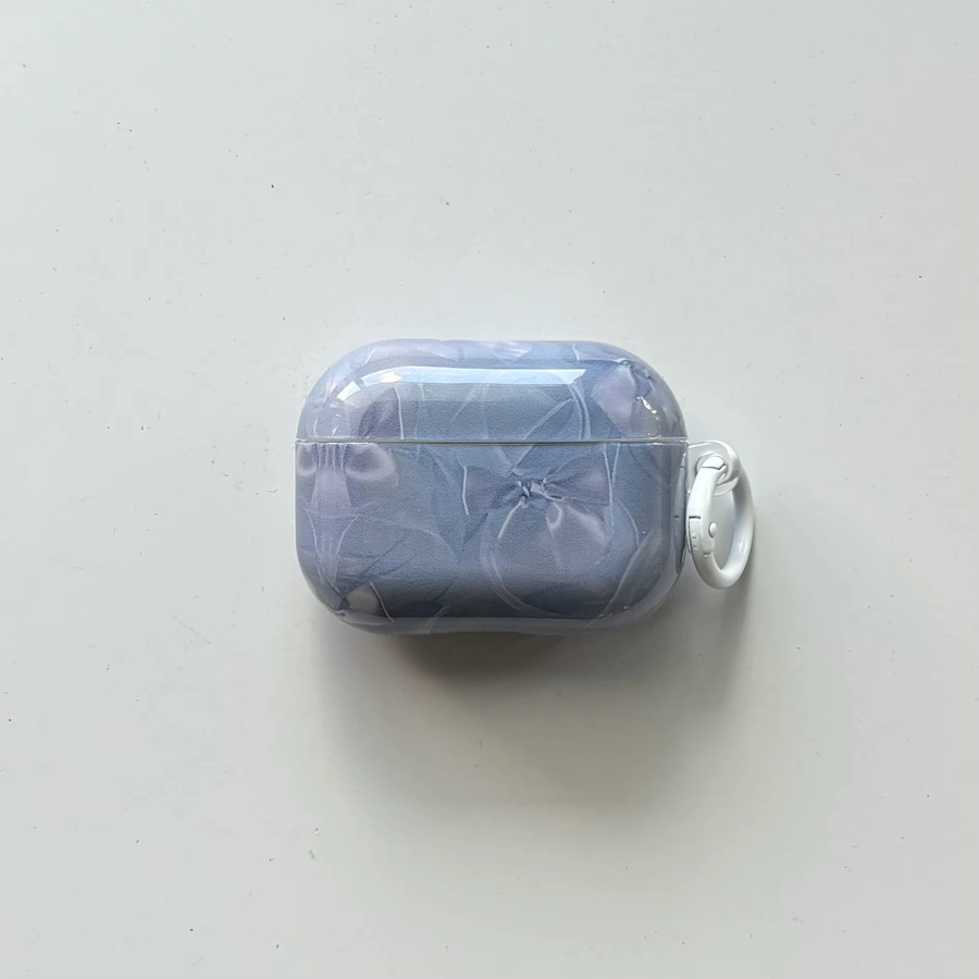 Apple AirPods Schutzhülle mit Seidenstruktur, Perlglanz und Bowknot-Bandmuster in Blau und Weiß für AirPods 1, 2, 3, 4, Pro 2 und Pro 3 - Bild 5