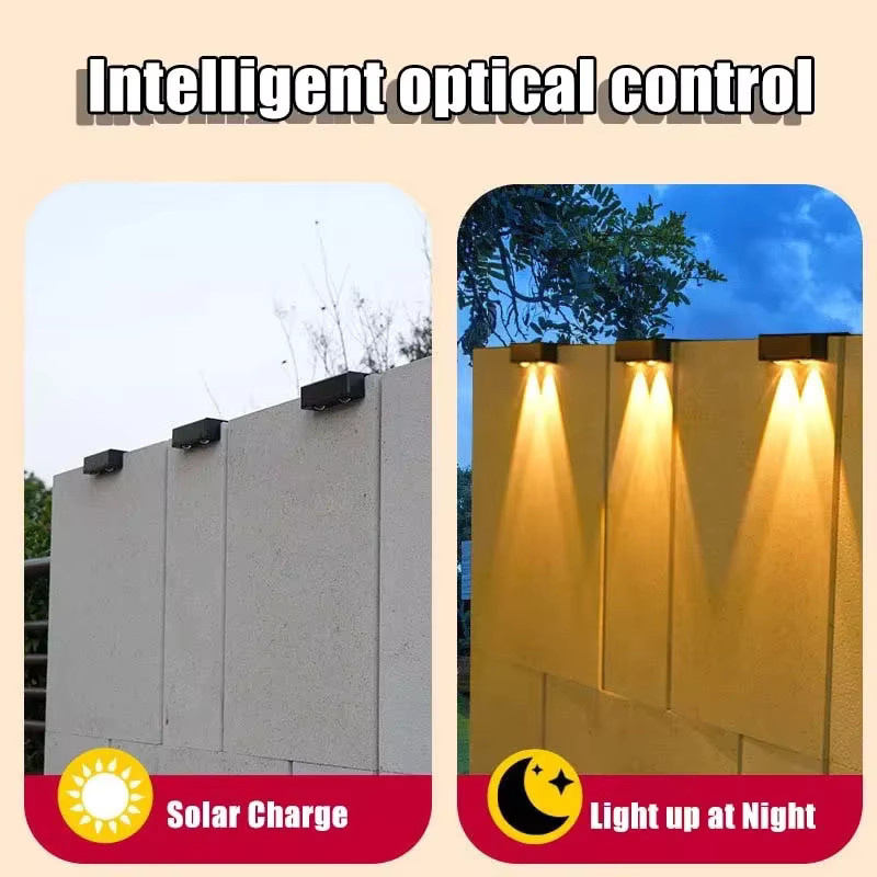 LINYILIGHT Solar-LED-Zaunleuchten für den Außenbereich, RGB Multicolour, IP65 wasserdicht, schwarze Wandleuchten für Garten und Weg - Bild 3