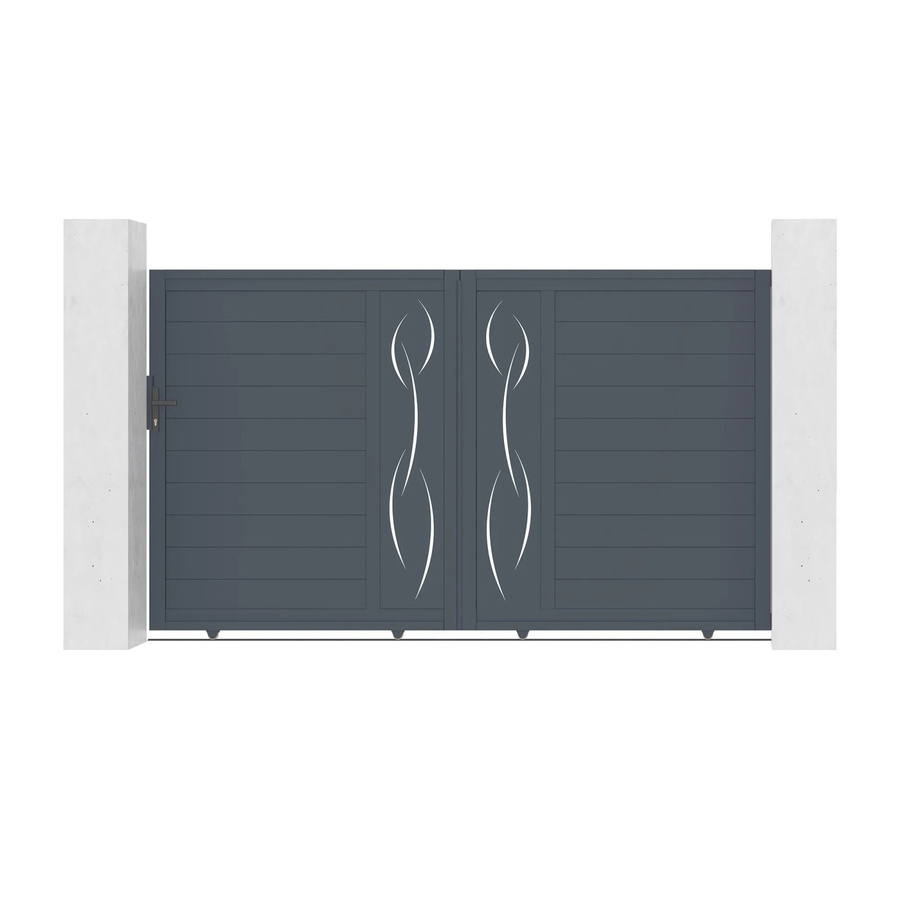 Casanoov Schiebetor Life aus Aluminium in Grau mit 2 Pfosten Eifel, B/H: 305 x 180 cm, Pfosten B/T/H: 20 x 20 x 190 cm - Bild 2
