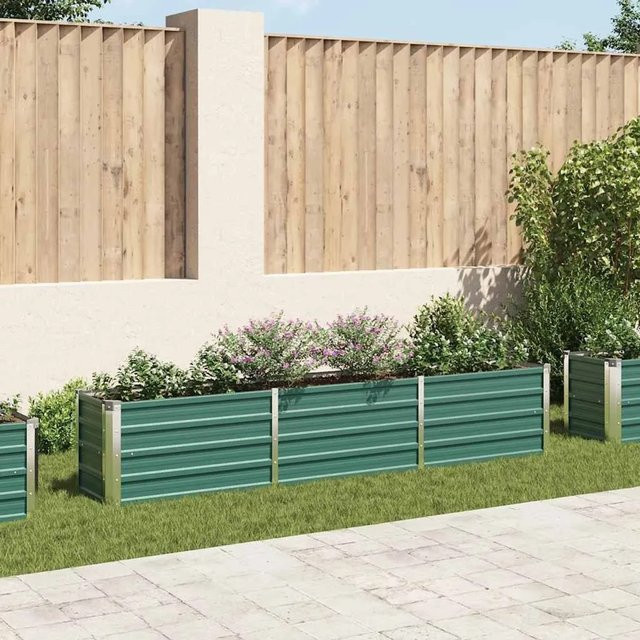 Furnicato Garten-Hochbeet aus verzinktem Stahl in Grün, B/H/T: 240 x 45 x 40 cm - Bild 1