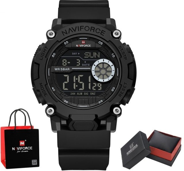 NAVIFORCE Digitaluhr, Quarz, Kunststoff, Silikon, Schwarz, Herren - Bild 1
