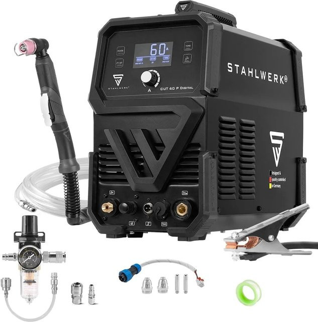 STAHLWERK Plasmaschneider CUT 60 P Digital 60 Ampere mit 20 mm Schneidleistung und THC in Schwarz - Bild 1