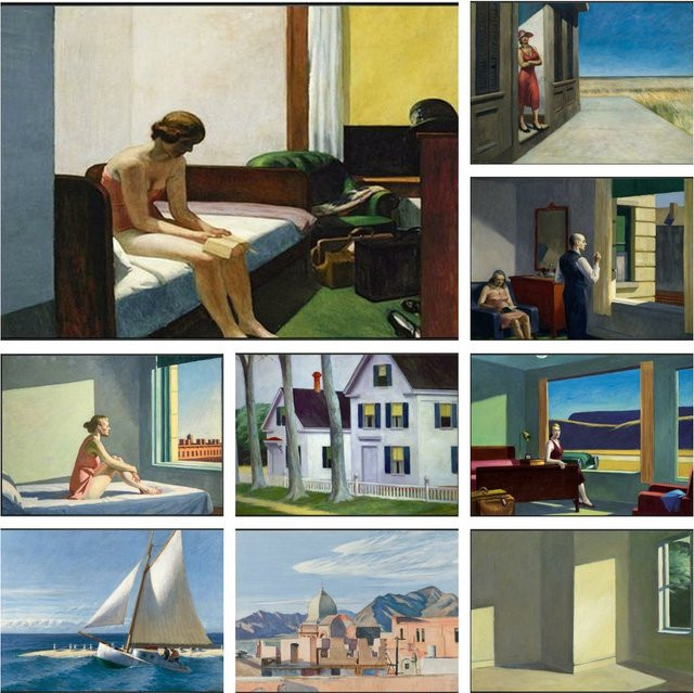 YUTTEE 5D Diamant-Malerei-Set Edward Hopper Motiv zum Selbermachen, Mosaik-Kunsthandwerk in Multicolour, B/H: 30,0 x 20,0 cm - Bild 1