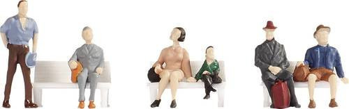 NOCH H0 Modellbahnfigur Reisende 18116 Bemalt Sitzend - Bild 1