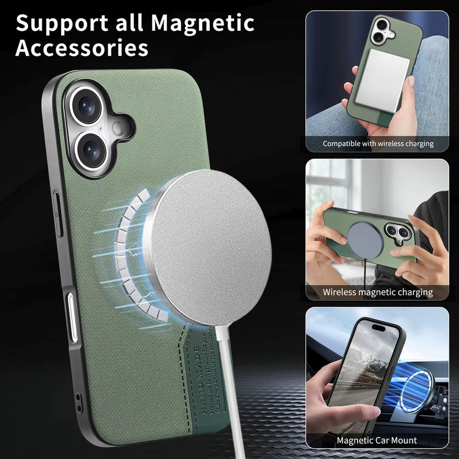Luxuriöse geflochtene Leder-Magnethülle für Motorola Moto Signature Edge 70 Ultra Fusion+ 60 Pro 50 Neo G87/77/67/17 Power G86 G56/66J/Y Cover in Grün - Bild 2