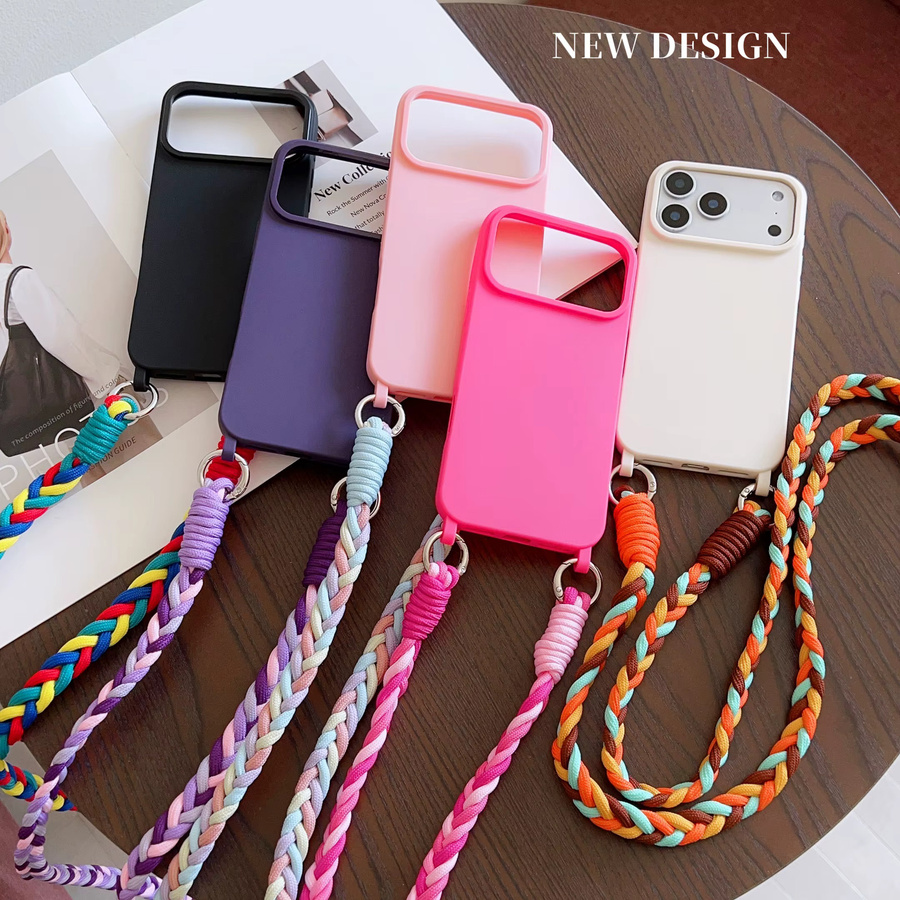 Stoßfeste Lanyard-Telefonhülle für Apple iPhone in Schwarz mit Crossbody Neck Cord Strap zum Schutz vor Verlust - Bild 3