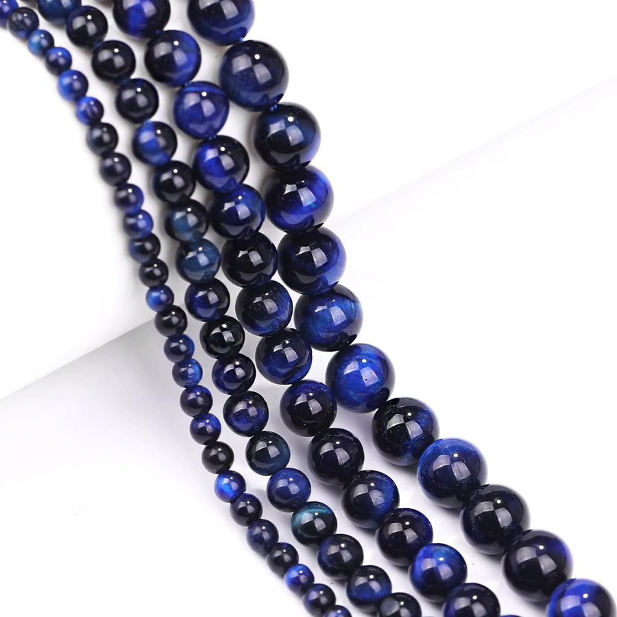SANSWL Perlen, Blaue Tigerauge Naturstein, Bunt, Unisex - Bild 3