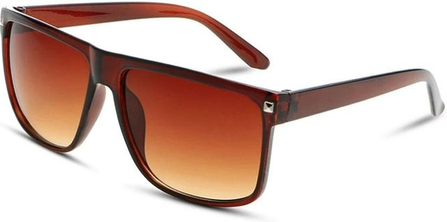 Quadratische Sonnenbrille, Unisex, Vollrand, Kunststoff, Braun - Bild 1
