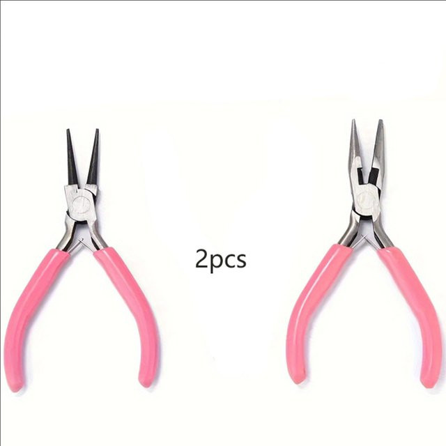 Luckyiasv Schmuckzangen-Set in Rosa mit Nadelspitzen-Rundzange, abgewinkelter Zange und Spitzzange aus Metall - Bild 1