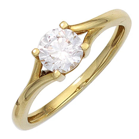Colfem Ring 333 Gelbgold, Zirkonia, Damen, Ringgröße 56 - Bild 1