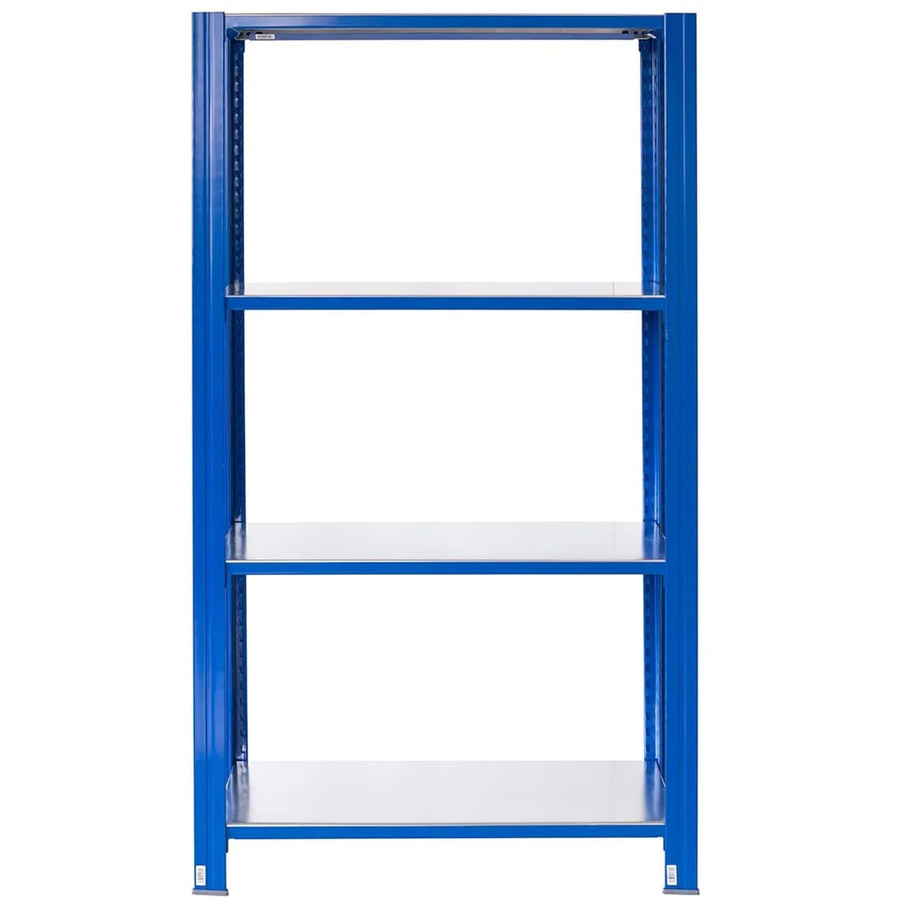 AR Shelving T Profile Steckregal Blau und Verzinkt mit 4 Böden, H x B x T: 250 x 80 x 50 cm - Bild 2