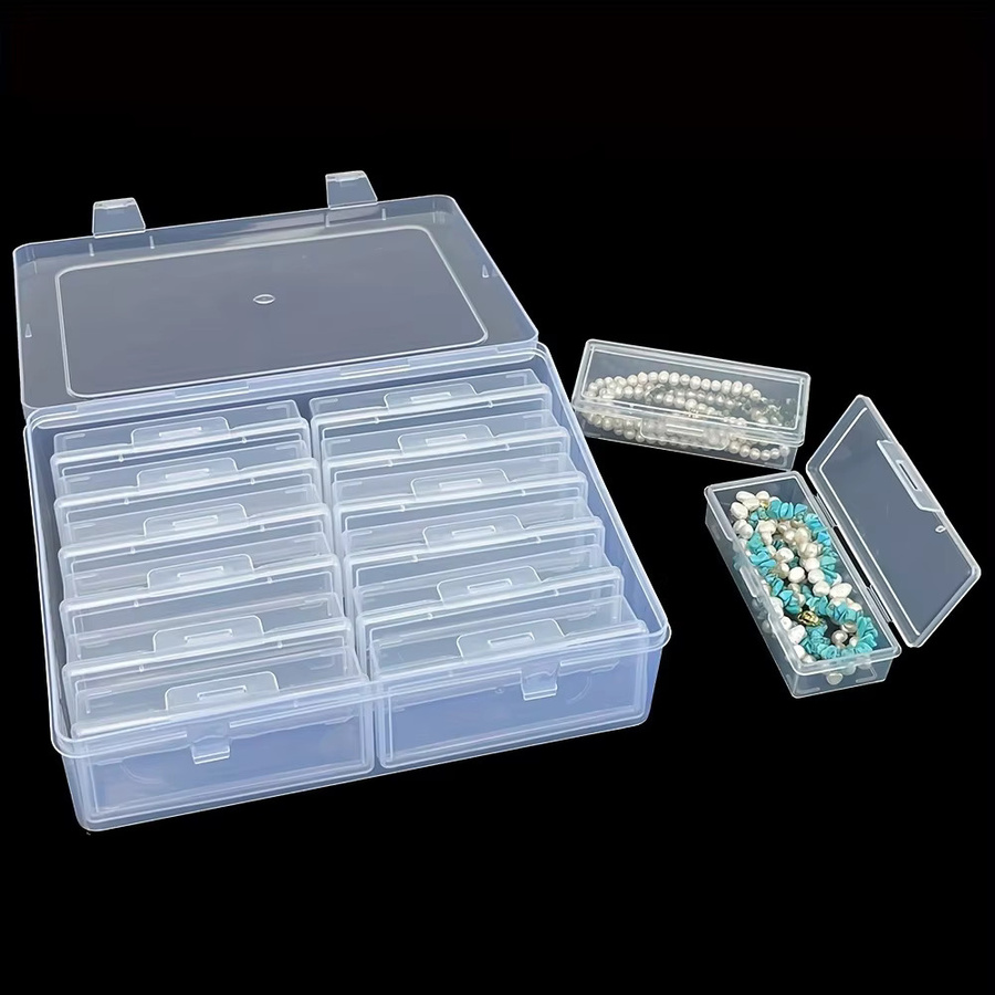 Mehrzweck-Bastelorganizer mit 6 oder 12 Fächern aus Kunststoff, transparent, ideal zur Aufbewahrung von Perlen, Schmuck und Zubehör für Diamantmalerei - Bild 3