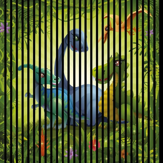 FN Acustico Akustikplatte Dinos in Bunt aus PET und MDF, H x B x T: 1.195 x 1.133 x 19 mm - Bild 1