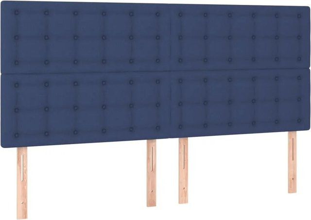 vidaXL Kopfteil Blau Stoff B: 160 cm, H: 118 cm, T: 5 cm - Bild 1