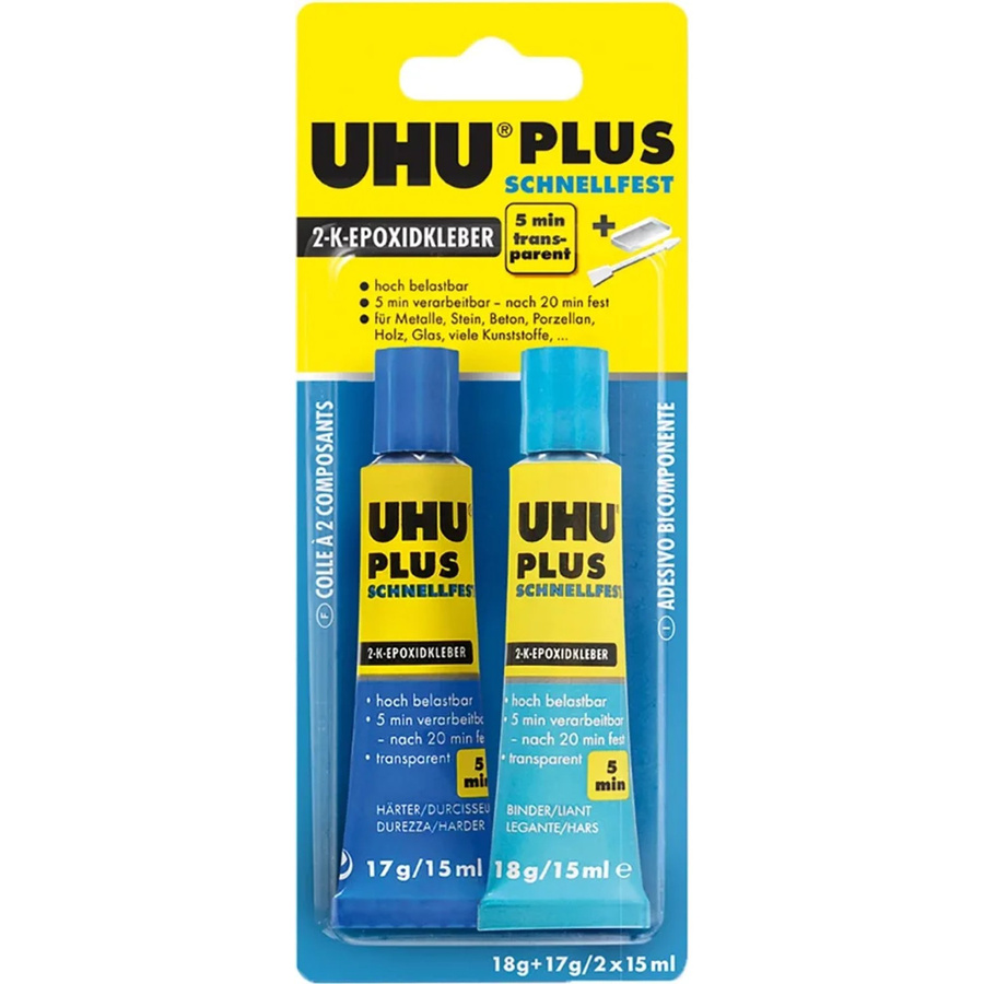 UHU Plus Schnellfest 2-Komponenten-Epoxidkleber Transparent 35 g - Bild 2