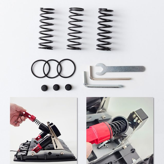 3er-Set Upgrade Mod Pedal Feder-Kit für Logitech Racing Wheels G25 G27 G29 G920 G923 DFGT Bremse Gas Kupplung in Schwarz - Bild 1