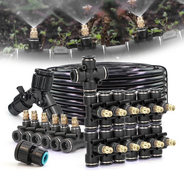 MUCIAKIE Einstellbare Sprayer Düse mit Schnellanschluss für Gartenbewässerung und Auto 3/8 Zoll 9/12mm - Bild 1