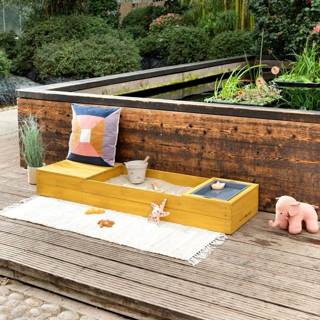 Muddy Buddy Sandkasten Space Saver aus Massivholz in Ocker, B/H/L: 45 x 20 x 150 cm - Bild 3