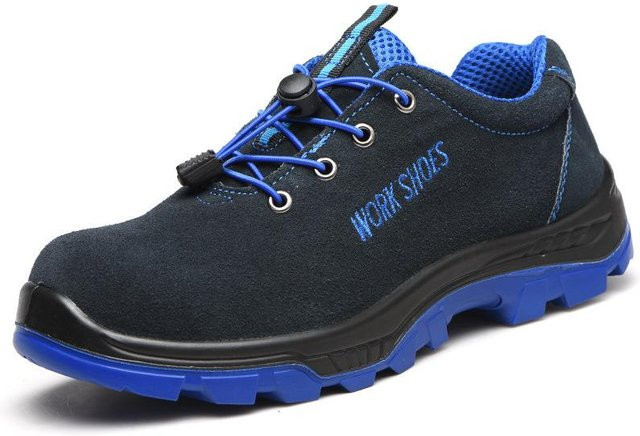 Avant-garde Arbeitsschutzschuhe aus Leder in Schwarz und Blau, rutschfest und verschleißfest, Größe 45 - Bild 1