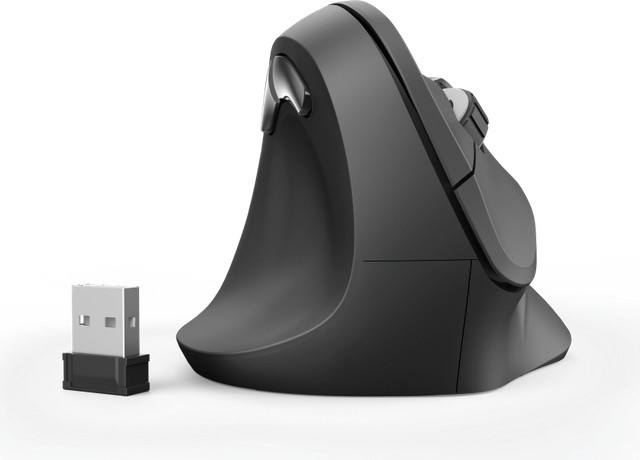 Hama EMW-500L Ergonomische Funkmaus für Linkshänder, Optisch, 6 Tasten, Schwarz - Bild 2