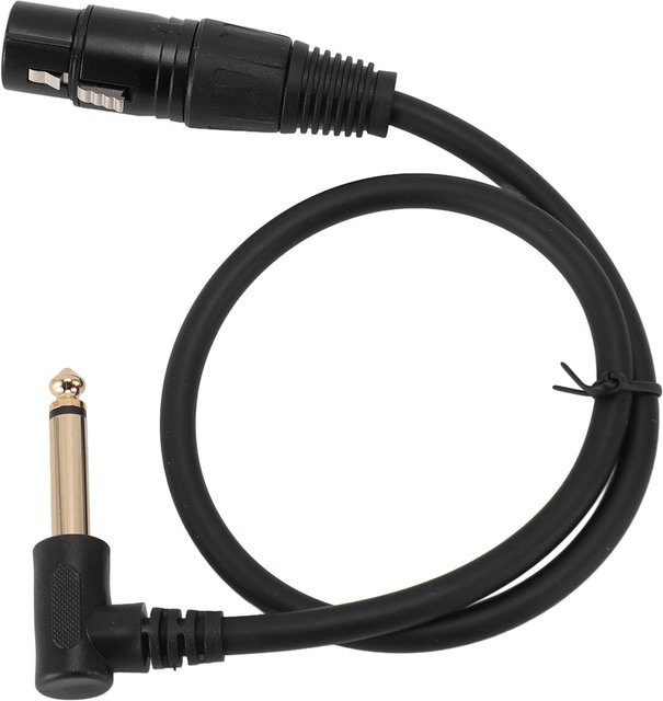 Andoer Monokabel XLR-Buchse auf 6,35-mm-Stecker, symmetrisch, 90 Grad rechtwinklig, Schwarz - Bild 1