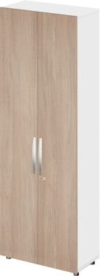 Schäfer Shop Select Schrank LOGIN Flügeltürenschrank mit 6 Ordnerhöhen, Farbe weiß/Eiche, B/T/H: 80 x 42 x 224 cm - Bild 1