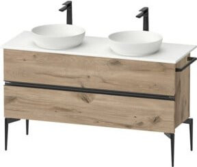 Duravit Sivida E Konsolen-Waschtischunterbau bodenstehend in Schwarz, B: 131,5 cm, T: 54,8 cm, H: 47,5 cm - Bild 1