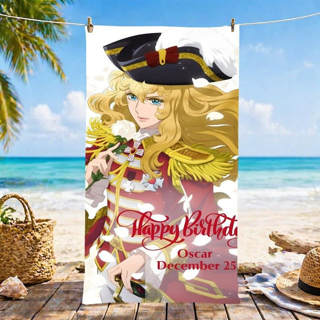 JMG Household Supplies T-The Rose Of Versailles-S Handtuch aus Mikrofaser, schnelltrocknend und sandfrei, multicolour, Breite: 100 cm, Höhe: 50 cm - Bild 1