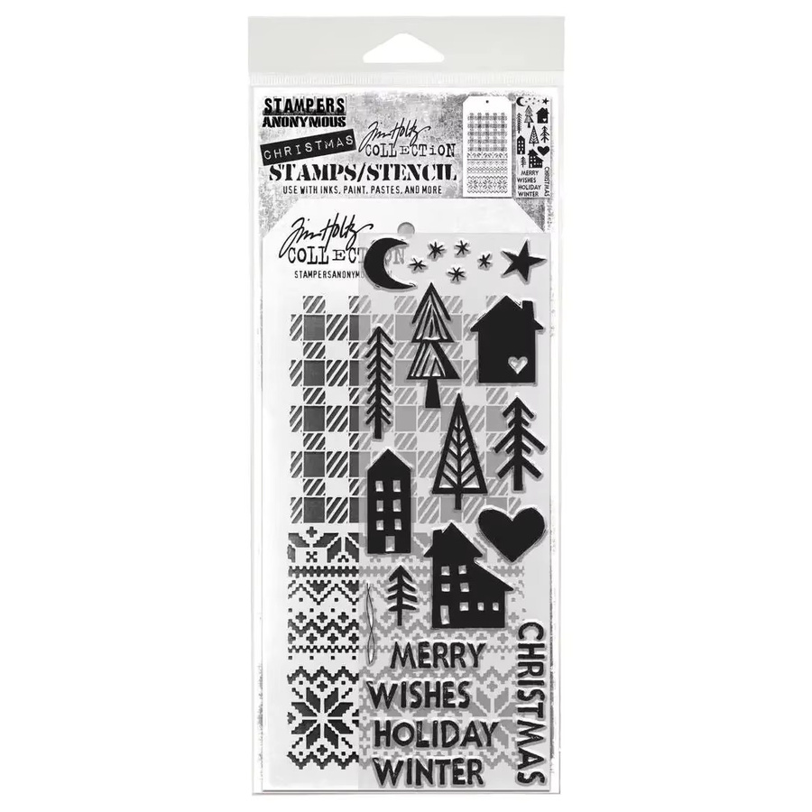DIY-Set mit Hausstempel und Schablone für Sammelalben und Grußkarten, Schwarz - Bild 2