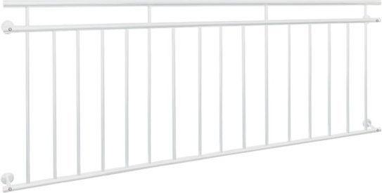 Französischer Balkon von ECD Germany in Weiß mit 16 Füllstäben aus pulverbeschichtetem Stahl, B/H: 90 x 225 cm - Bild 1