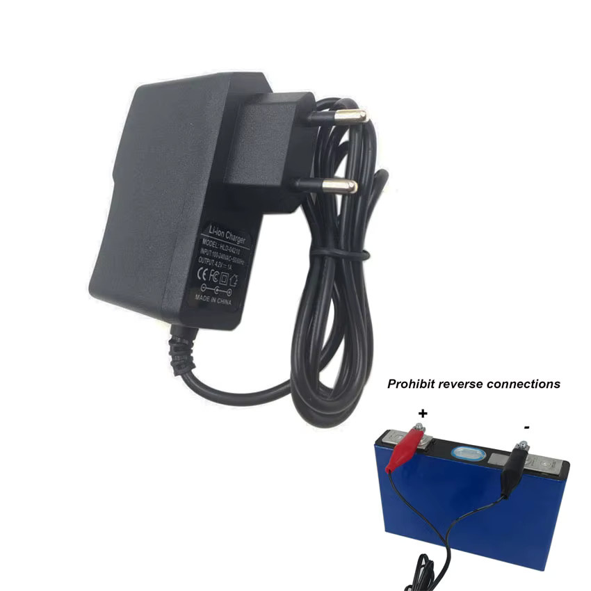 BAYADOU LiFePO4 Ladegerät 3,65 V 2A für 1S 3,2 V 3,3 V Eisenphosphat Batterie Zellen, Schwarz, EU Stecker mit Clip - Bild 3