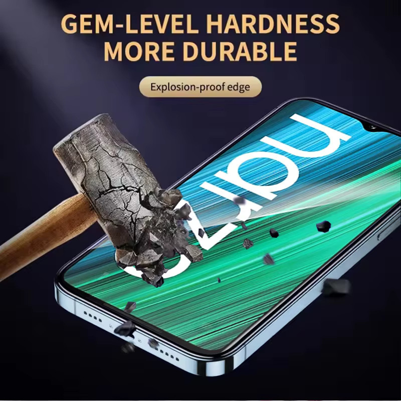 3er-Set gehärtetes Glas als Displayschutz für Realme Narzo 50A und 50E, transparent, 9H Härtegrad mit Fingerabdruck-Entsperrung und Anti-Explosions-Schutz - Bild 4