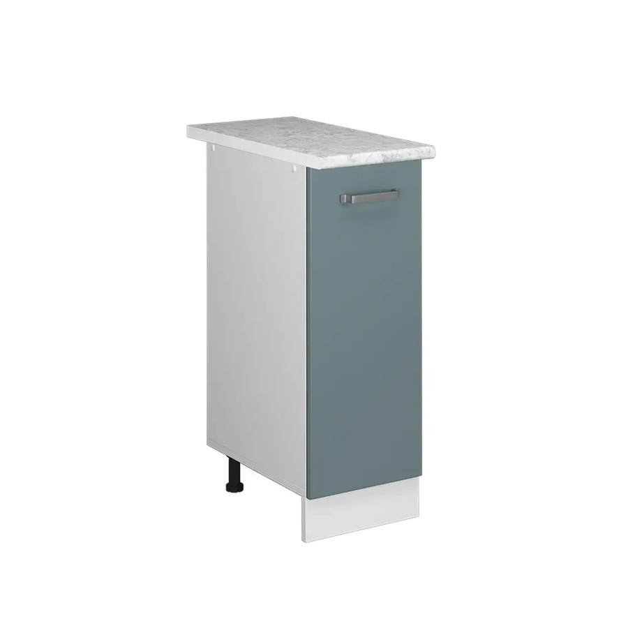 Vicco Apothekerunterschrank R-Line Küchenschrank mit Marmor-Arbeitsplatte, Weiß/Blau/Grau, B: 30 cm, H: 81,6 cm, T: 20,23 cm - Bild 3