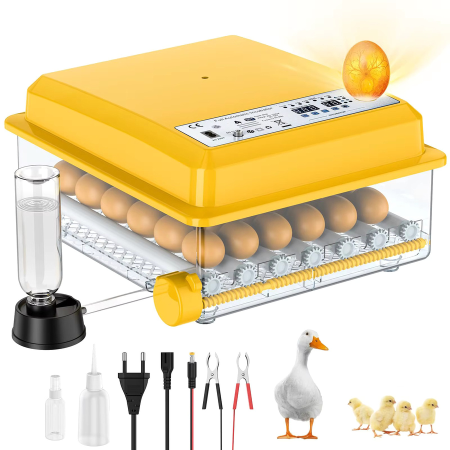 Avehrit Digitaler Inkubator Geflügelbrüter mit Temperatur- und Feuchtigkeitsregelung, 16/36 Eier, Gelb - Bild 2