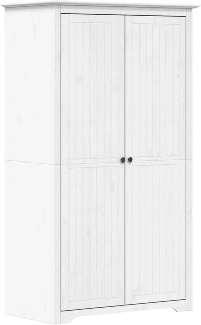 vidaXL Kleiderschrank BODO Weiß aus Massivholz Kiefer mit Scharniertüren, B/T/H: 101 x 52 x 176,5 cm - Bild 1