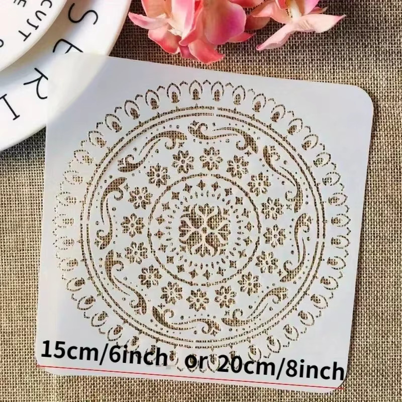 9-teiliges Mandala Set mit runden Geometrie-Schablonen aus Kunststoff für DIY Schichtung, Malerei und Prägung in Sammelalben - Bild 1
