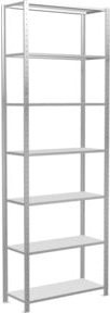 Schulte Grundregal Steckregal MULTIplus150 mit 7 Fachböden und Kreuzstrebe, Farbe: Lichtgrau, B/T/H: 300 x 100 x 40 cm - Bild 1