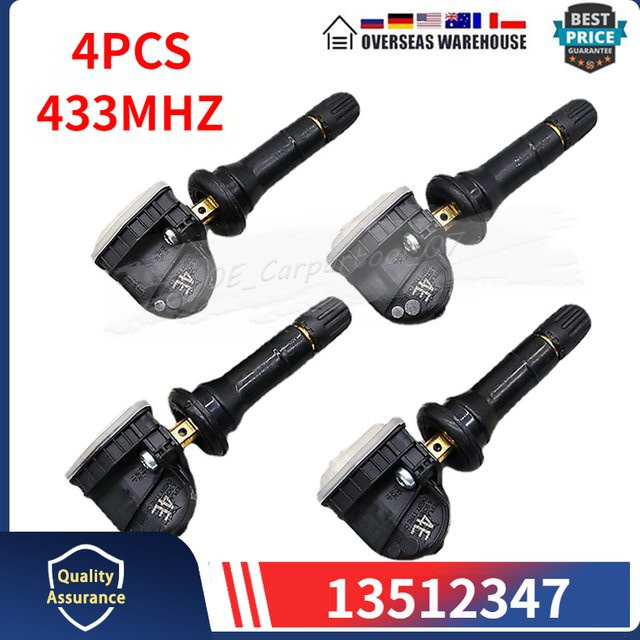 4er-Set GANGLE Reifendruckkontrollsystem Sensoren für Chevrolet Volt 2019–2020, 433 MHz, Schwarz - Bild 1