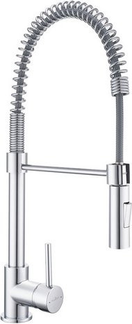 WELLWATER Küchenarmatur Arezzo mit Geschirrbrause in Chrom und Silber - Bild 1