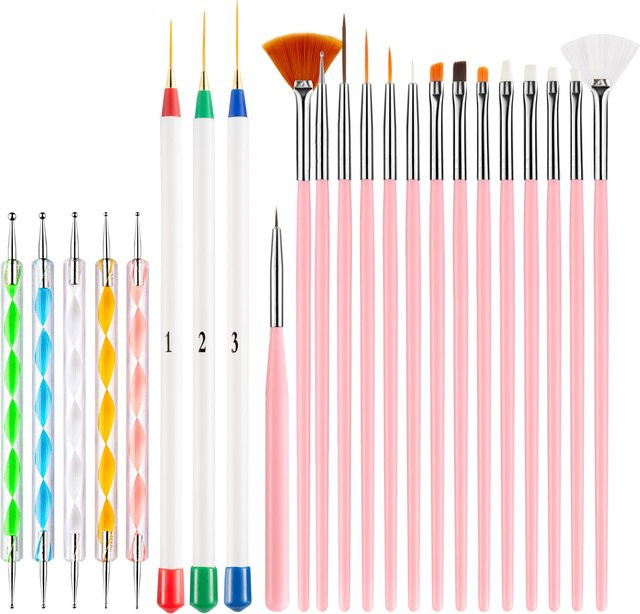 LUSLUKING Nail-Art-Pinsel-Set, 23-teilig, Unisex - Bild 1
