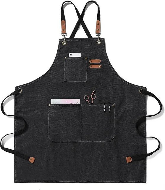 Wasserdichte Canvas-Küchenschürze von Yiran Furniture in Schwarz für Männer und Profis - Bild 1