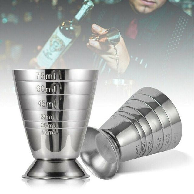 PGY Cocktail-Messbecher aus Edelstahl 304 in Silber und Grau - Bild 1