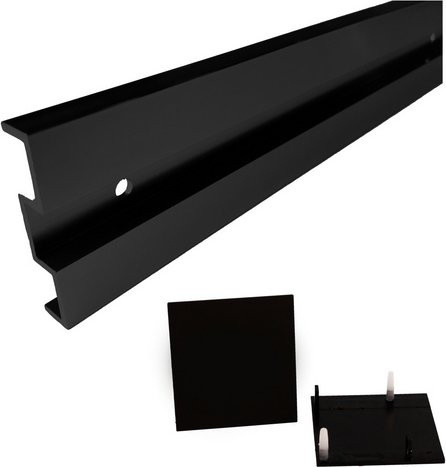 NOVADOORS Wandabstand-Set 18,5 mm Distanzprofil aus Aluminium in Schwarz Matt - Bild 1