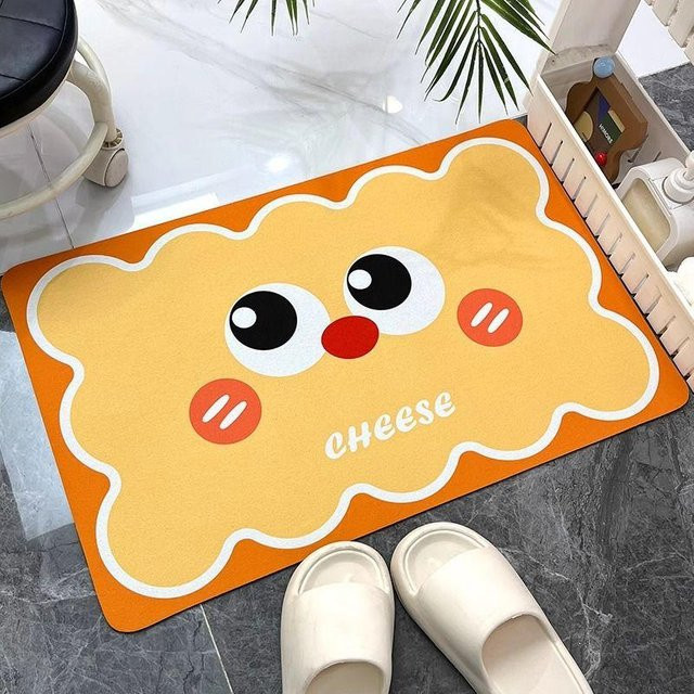 Anti-Rutsch-Fußmatte aus Kieselgur in Orange, saugfähig und schmutzabweisend, B/B: 40 x 60 cm - Bild 1