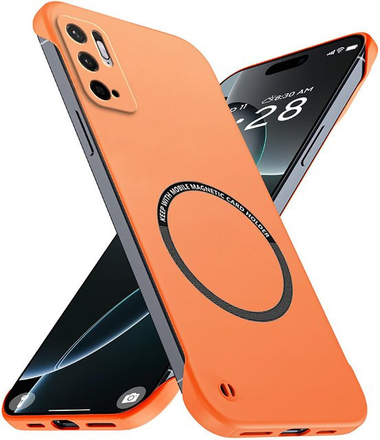Xiaomi Magnetische Handyhülle für Redmi Note 10, 10T und Redmi Note 11 Pro SE 5G, Rahmenlose Schutzhülle aus hartem PC, Matt und Stoßfest, Blau und Orange - Bild 1