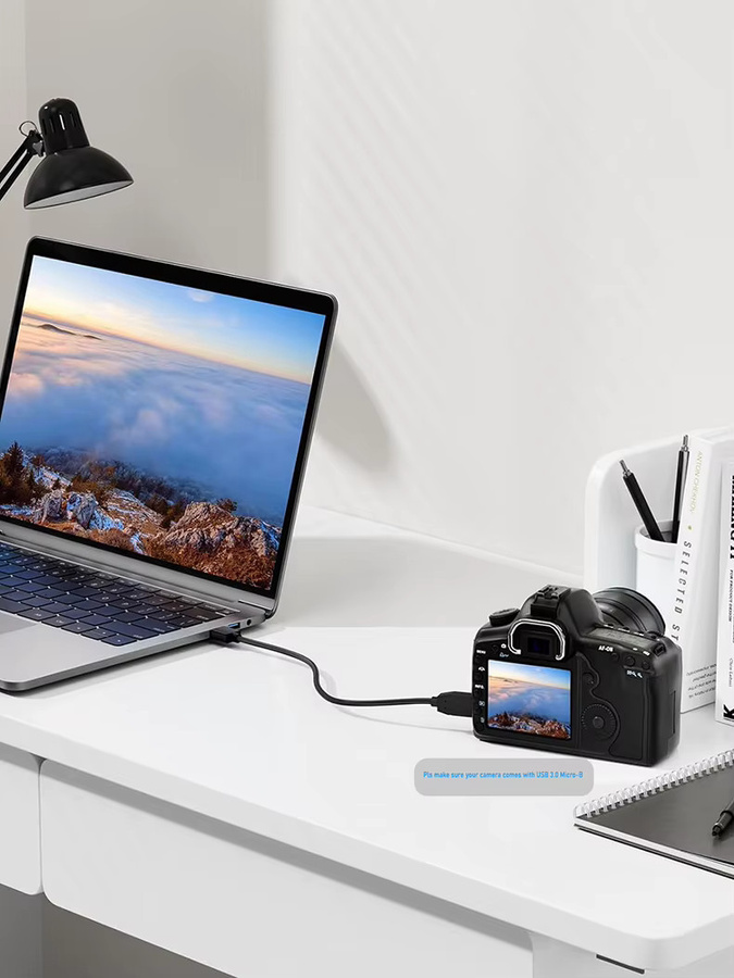 HDmatters USB 3.0 auf Micro-B Y-Splitterkabel in Schwarz für externe Festplatten - Bild 2
