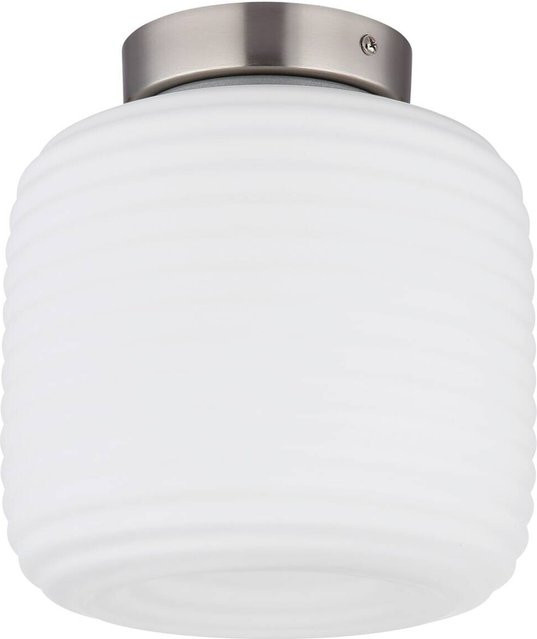 Globo Lighting Deckenleuchte Accent in Silber und Weiß aus Metall und Opalglas, rund, H: 21 cm, B: 20 cm - Bild 1